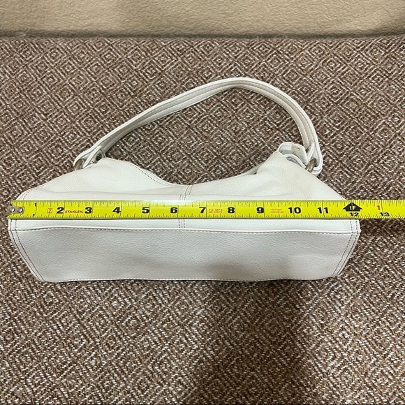 Vtg Kenneth Cole Reaction White Leather Rectangular Y2K Handbag Grunge Preppy - Picture 3 of 9